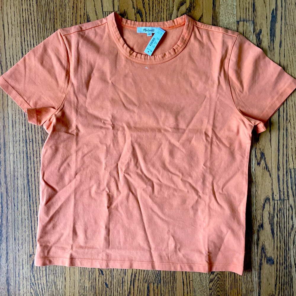 NWT Madewell Perfect  Crew Neck Tee in Apricot.  Size Medium. - Picture 9 of 10